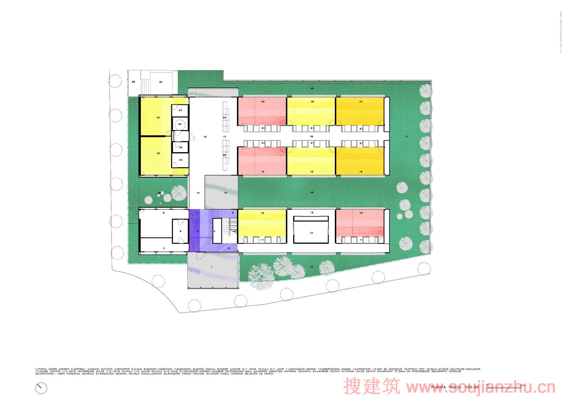 金属板结构格子元素和彩色玻璃(红色,橙色,黄色):2/3不透明,1/3透明.