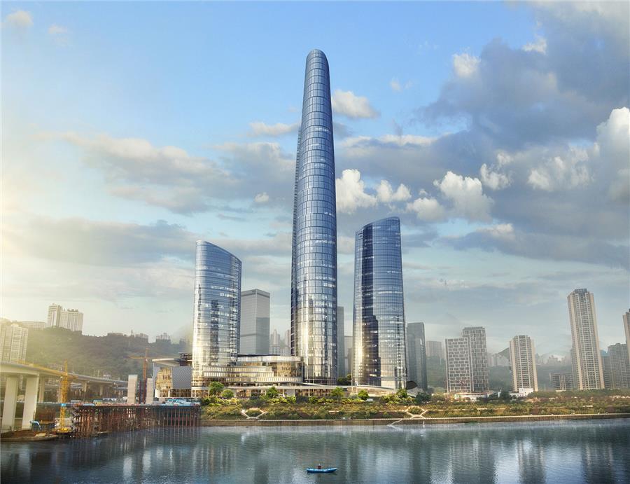 重庆在建高楼458米陆海国际中心（重庆100）主体结构封顶---Arup奥雅纳