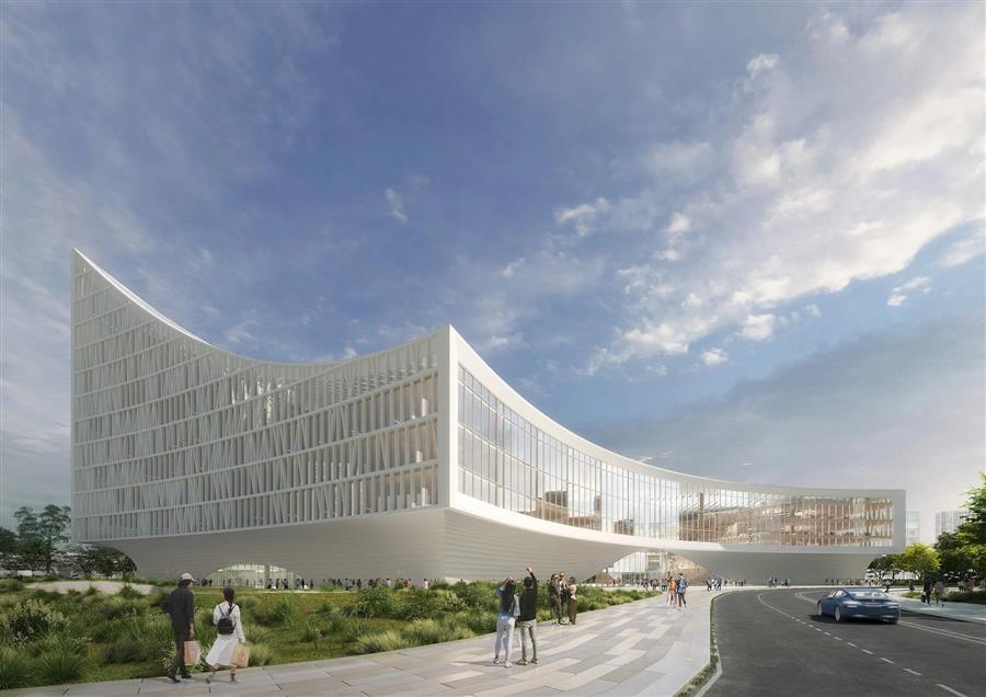 MVRDV为中国武汉的新中央图书馆设计了一个 “书的峡谷”