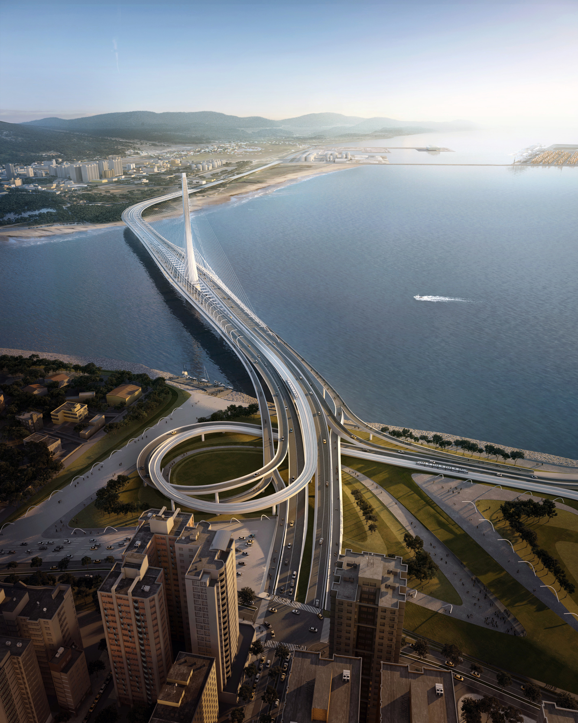 扎哈·哈迪德建筑事务所设计的台北淡江大桥破土动工