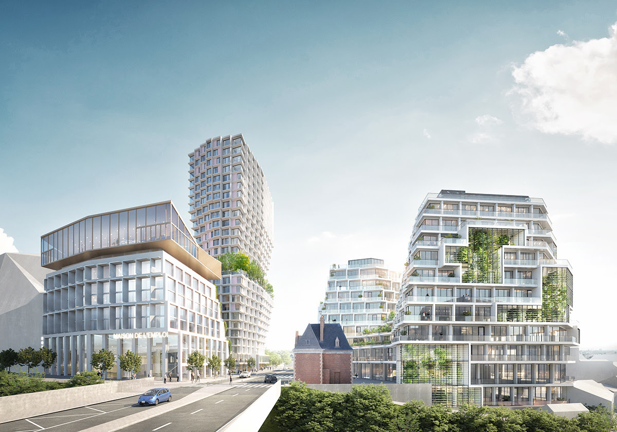 JDS建筑事务所的“feval塔楼”赢得了法国新住宅区的设计竞赛