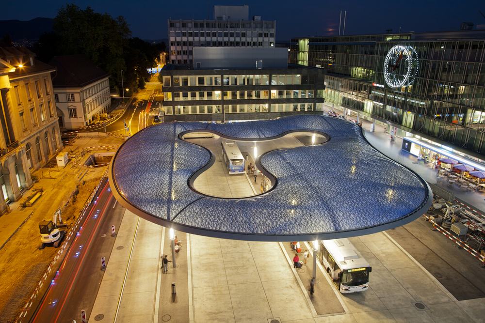 瑞士·Aarau公交站台雨棚设计---Vehovar & Jauslin Architektur