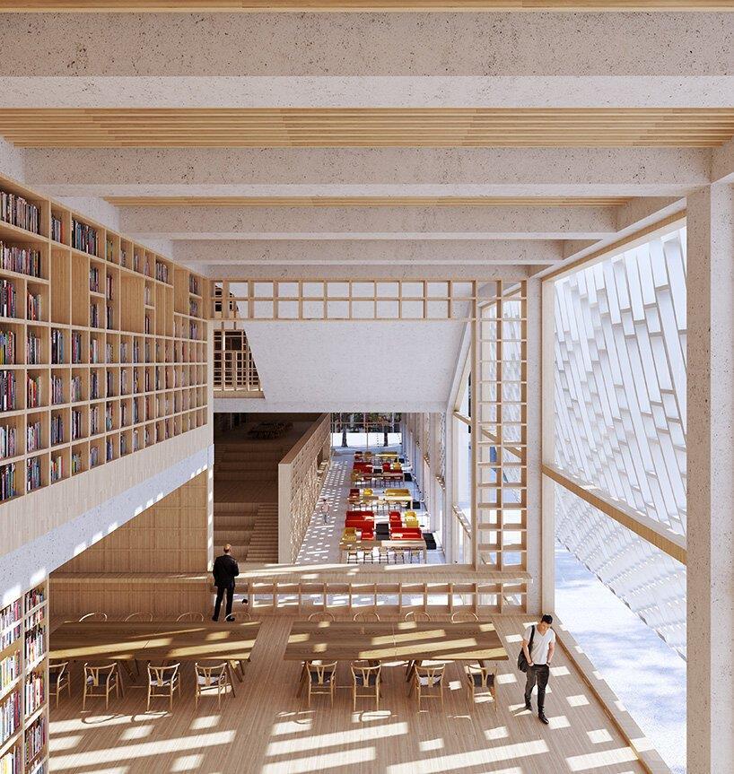 麦肯诺建筑事务所设计的澳门中央图书馆的外墙像书页一样打开