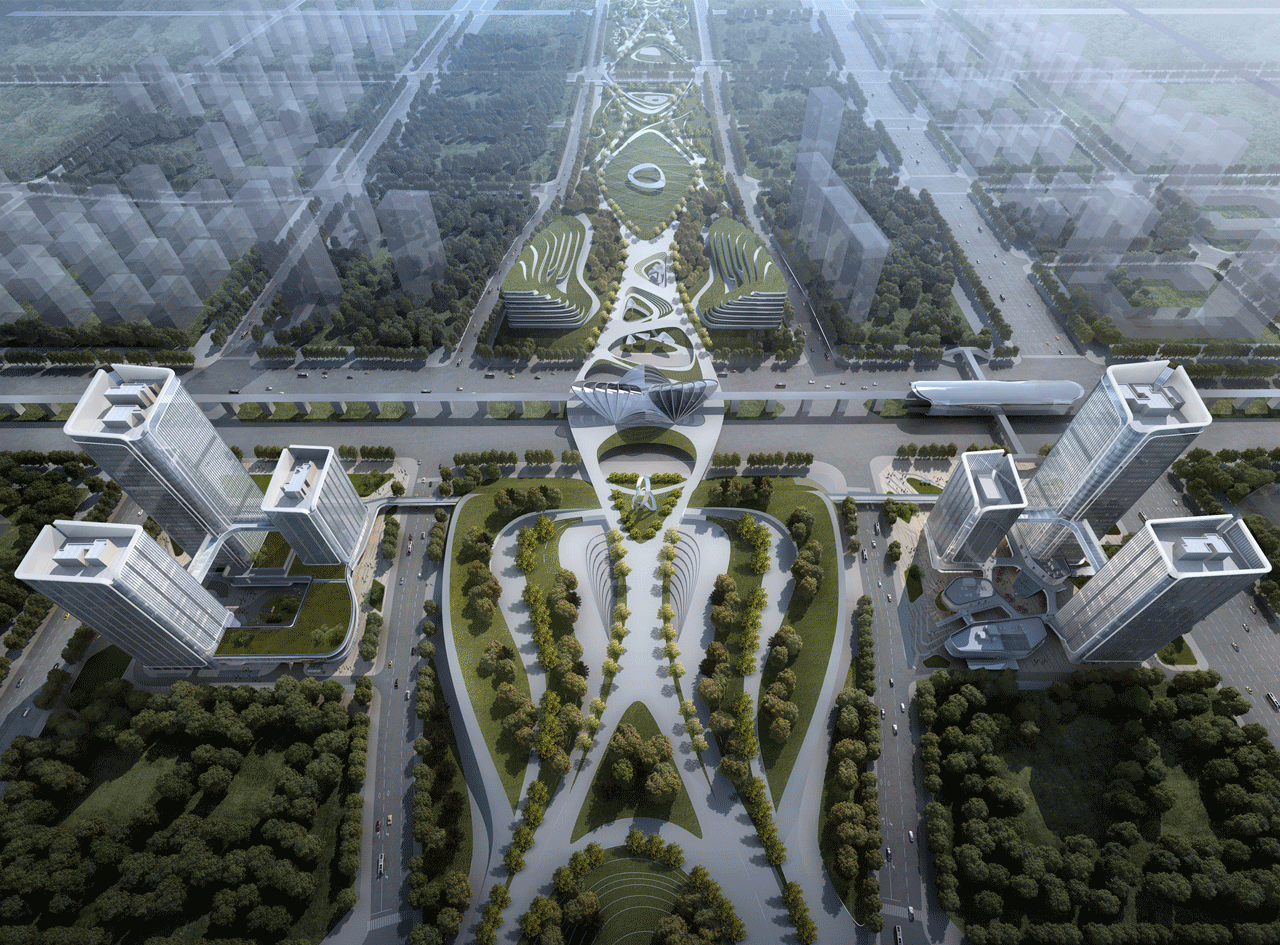 招商蛇口西安丝路中心丨奥体中轴、丝路之门这样打造---上海三益建筑设计有限公司