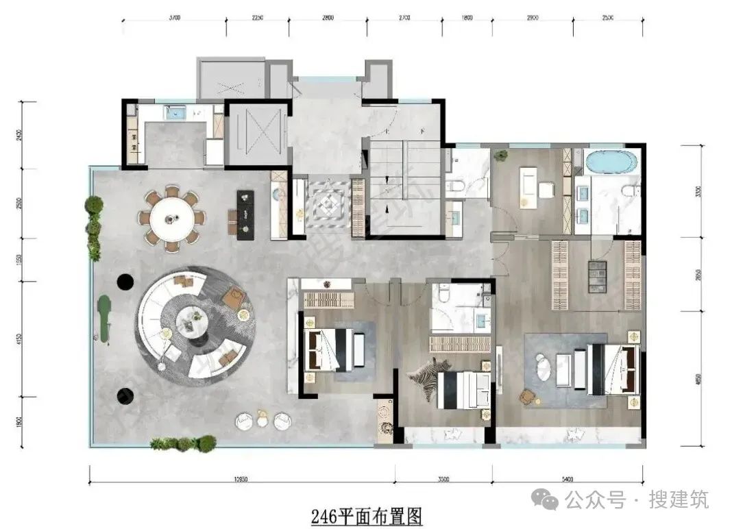 楼市|户型设计|“平墅级”大平层:200㎡户型 | 设计趋势
